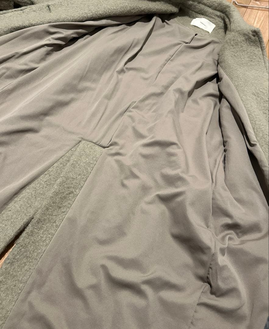 【トゥデイフル 】Shaggy Over Coat オリーブ 36