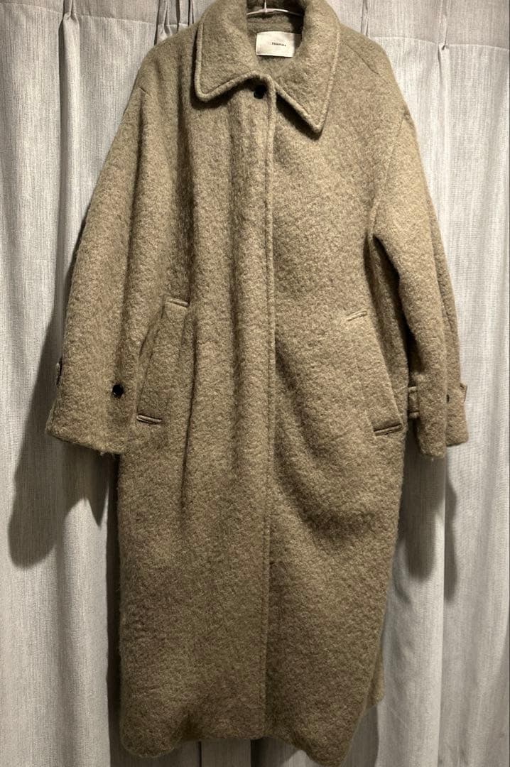 【トゥデイフル 】Shaggy Over Coat オリーブ 36