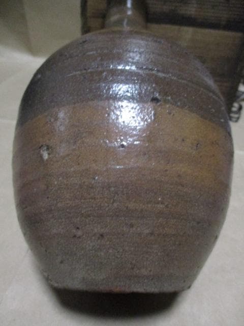 古唐津弓野二彩徳利　古箱付き　I15-3