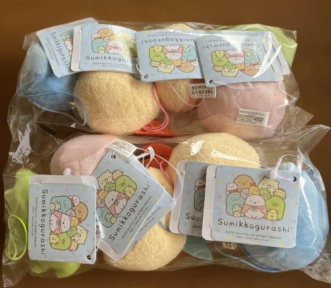 すみっコぐらし　たぴおかコンビニちびマスコット　ばんざいゴム紐マスコット