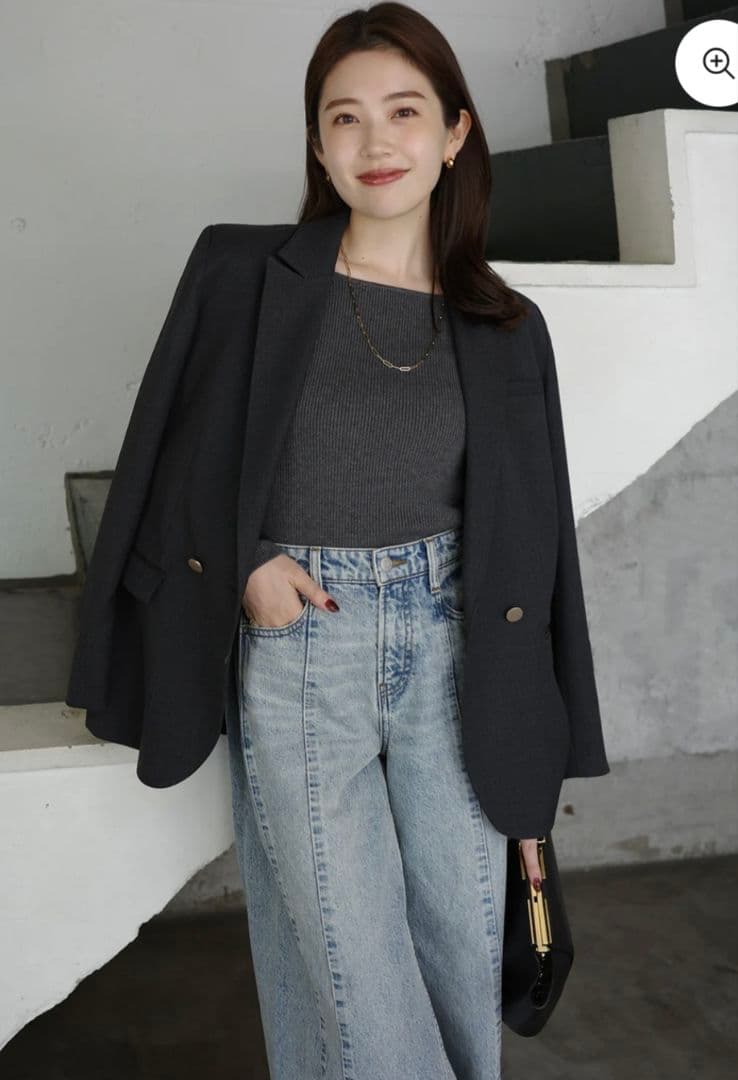 【anuans】シルクカシミアブレンドボートネックニット