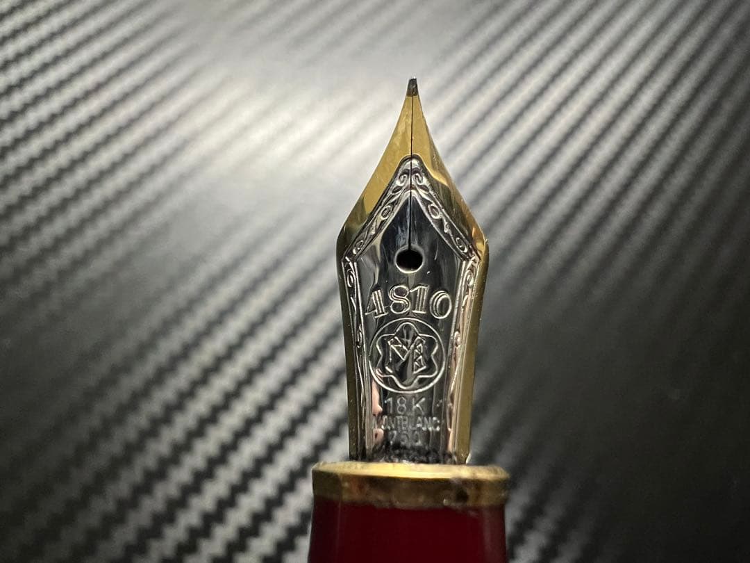 美品 フランス仕様 モンブラン 144 万年筆 ボルドー 中白 EF 18K