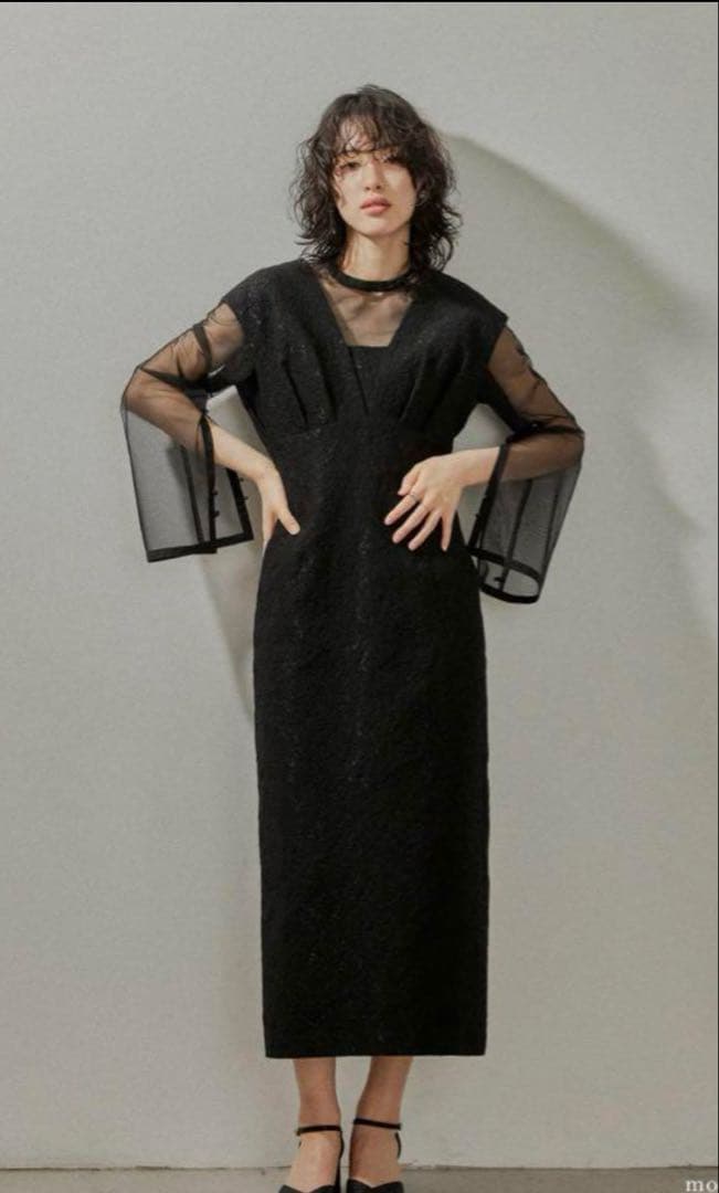 なつき☆新品⭐︎結婚式披露宴niana ジャガードドレスブラックM