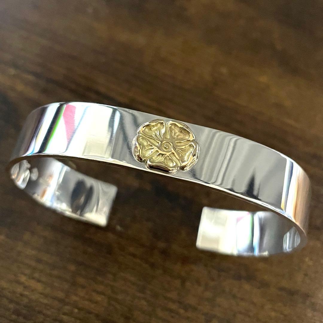 Lサイズ　極美品　メンズ　タディアンドキング　ローズ　k18 バングル