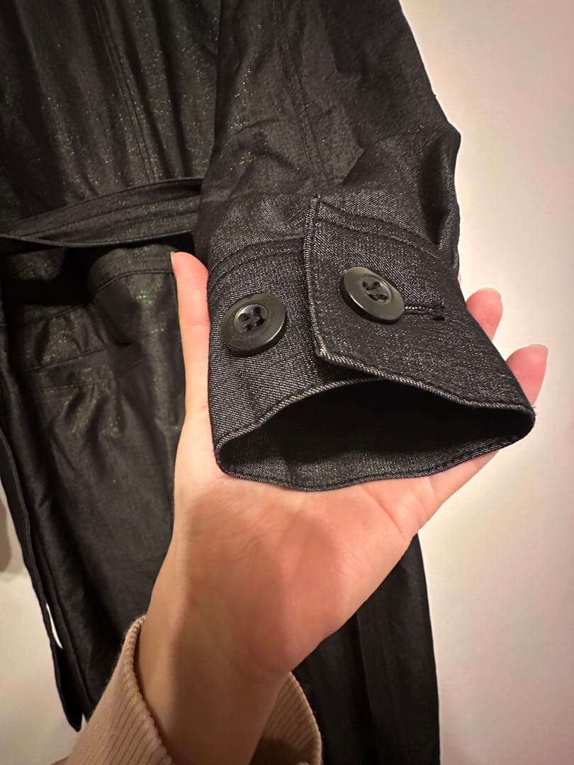 Ameri デニムライク オールインワン 【BLACK Sサイズ】