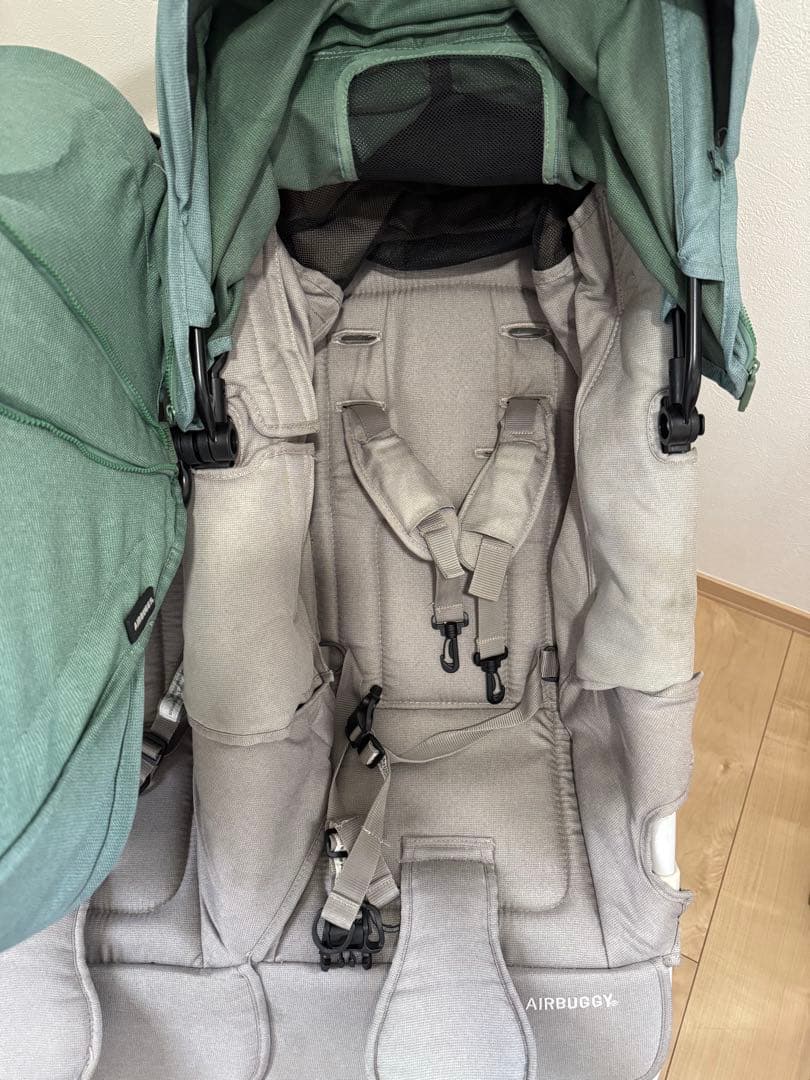 ココダブル　エアバギー　双子用ベビーカー グリーン　2人乗り　他5点付き