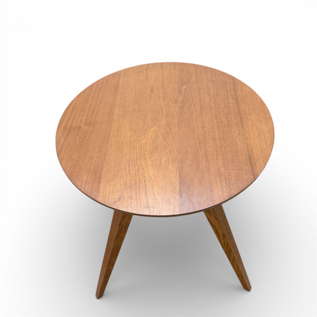 柏木工　サイドテーブル　ウォールナット　直径40cm 無垢材　花台　北欧