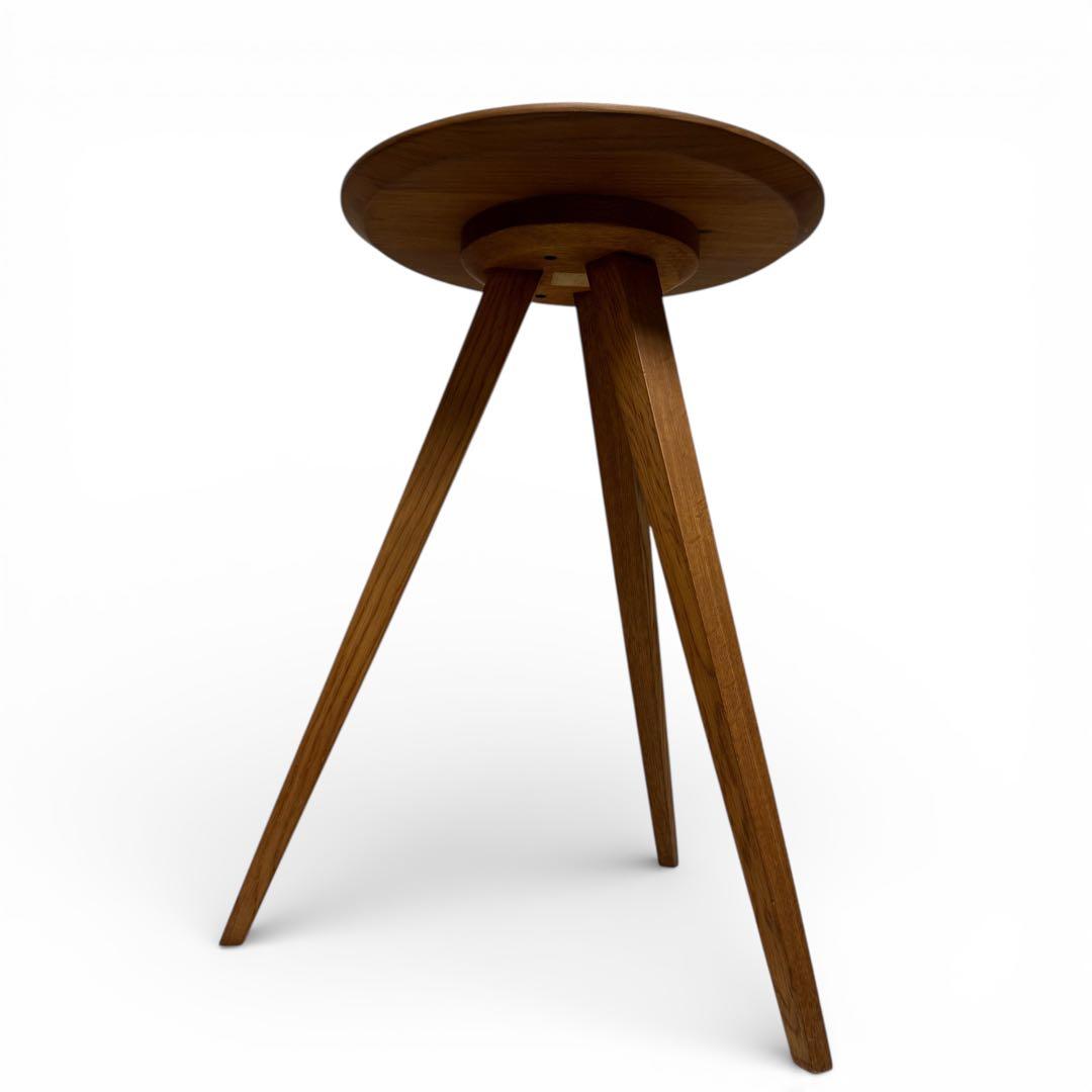 柏木工　サイドテーブル　ウォールナット　直径40cm 無垢材　花台　北欧