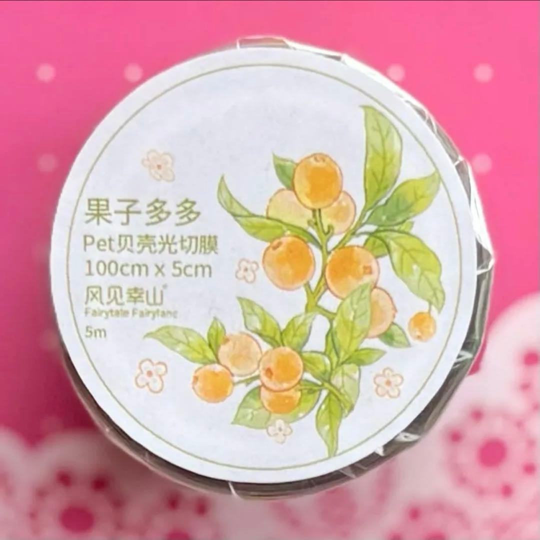 PET 果子多多 ダイカット 5cm×5m 海外マステ　果物　フルーツ