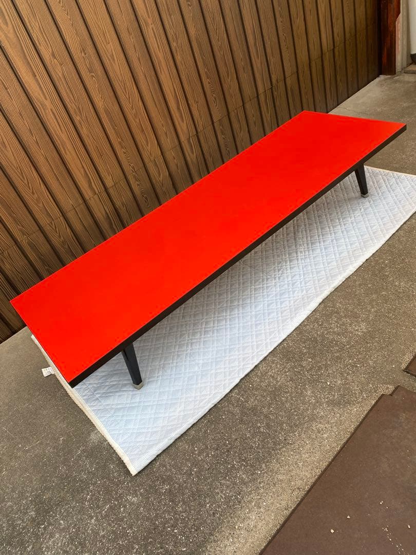 赤色長方形ローテーブル約180x 90cm 折りたたみ式　長机　会議　宴会　中華
