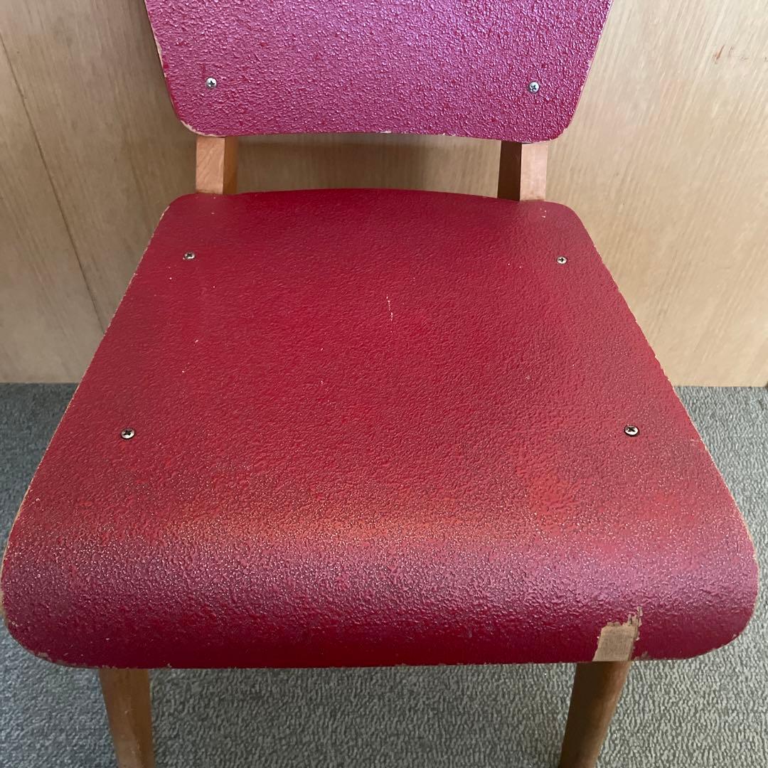 希少＊ジャン プルーヴェ 木製チェア 赤 1950年代
