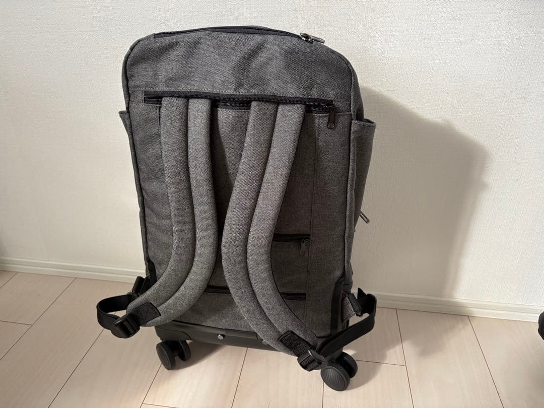 ［美品］モアエルグ 3WAY 4輪リュックキャリー グレー
