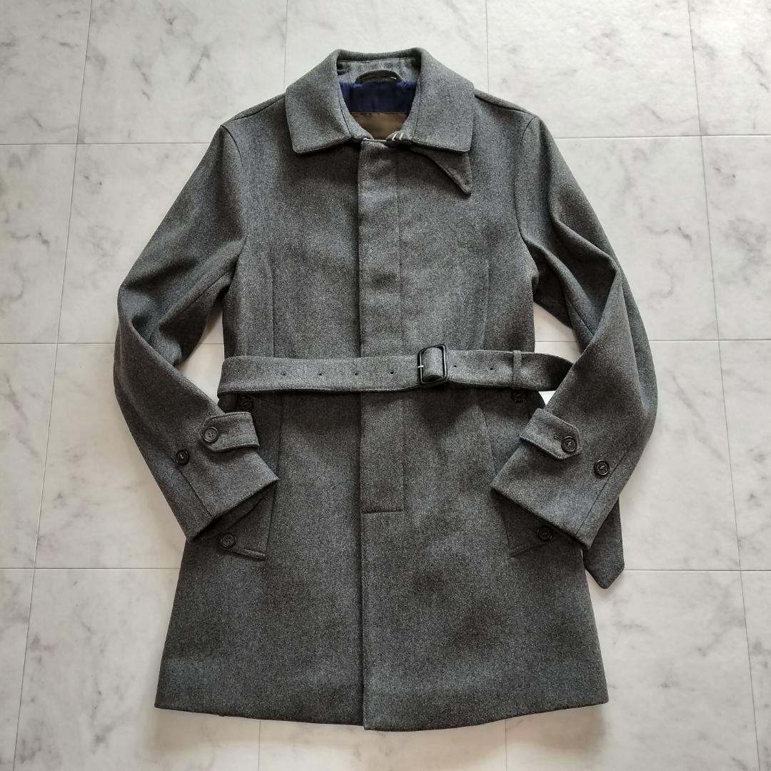 マッキントッシュ 英国製 ウールベルテッドステンカラーコート 38 M グレー