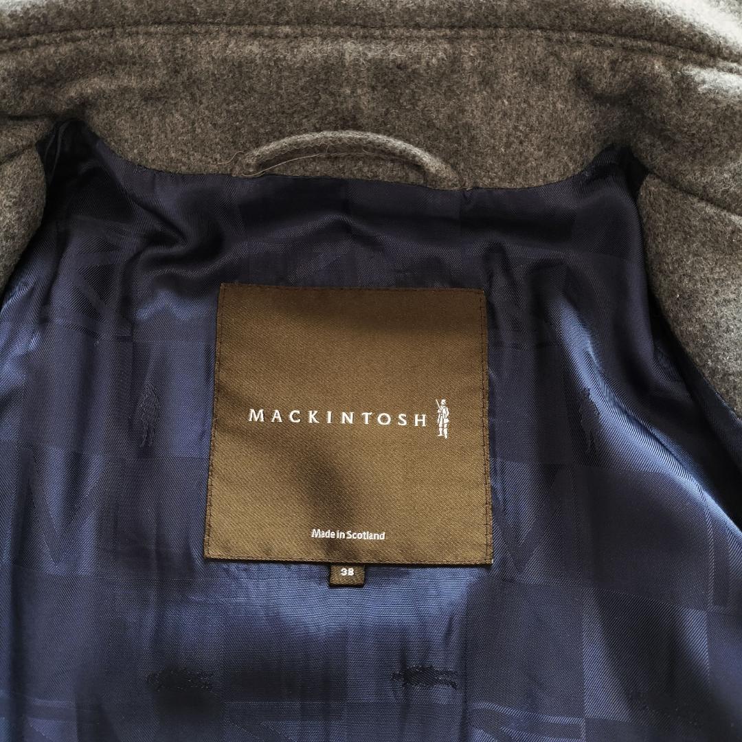 マッキントッシュ 英国製 ウールベルテッドステンカラーコート 38 M グレー