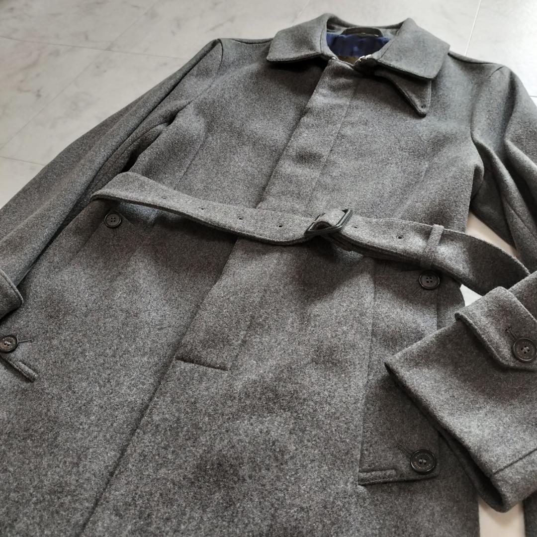 マッキントッシュ 英国製 ウールベルテッドステンカラーコート 38 M グレー