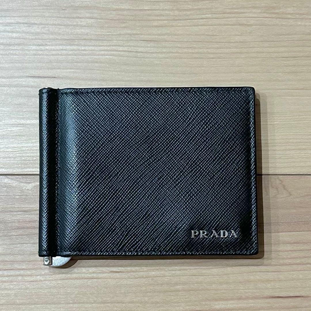 最終価格【美品】PRADA マネークリップ ブラック レザー