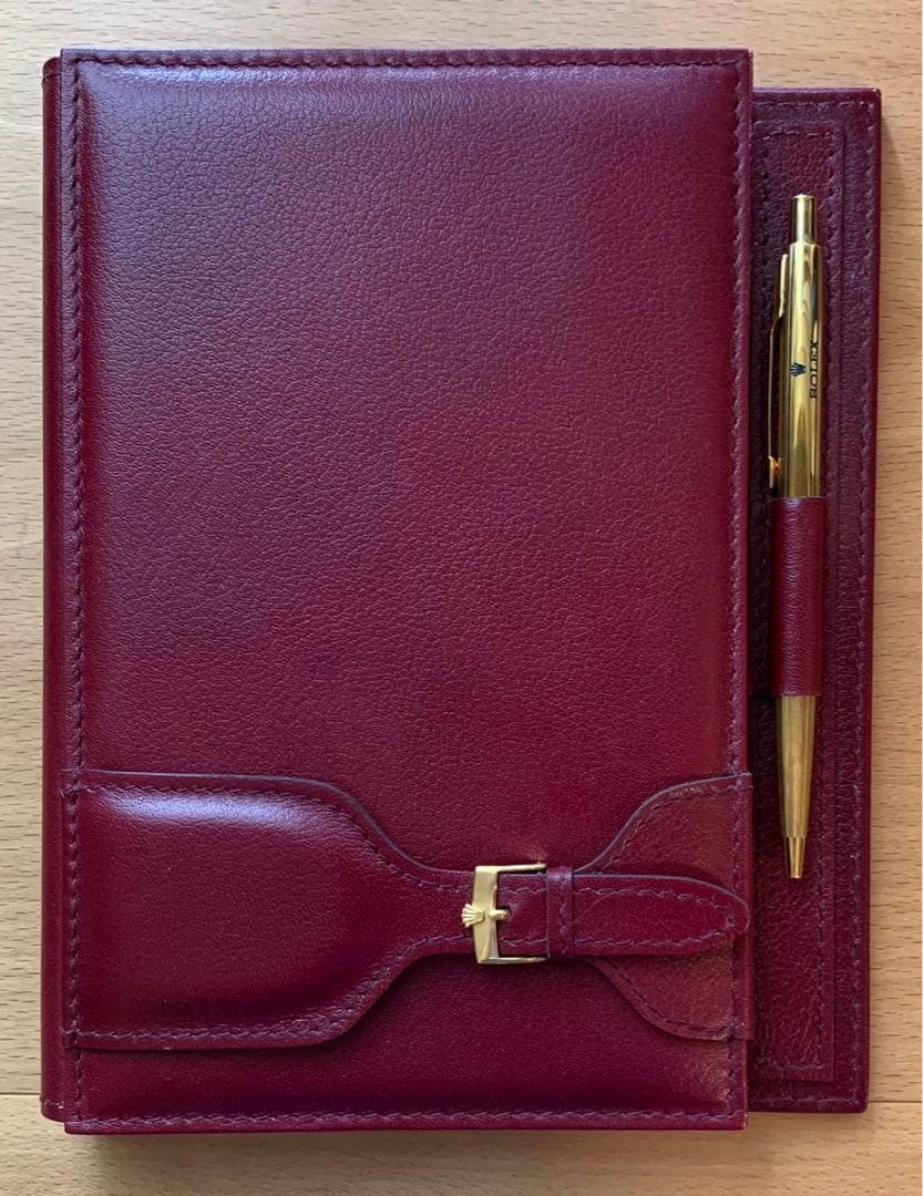 ROLEX ロレックス メモ帳 ノート レザーケース ボールペン付き