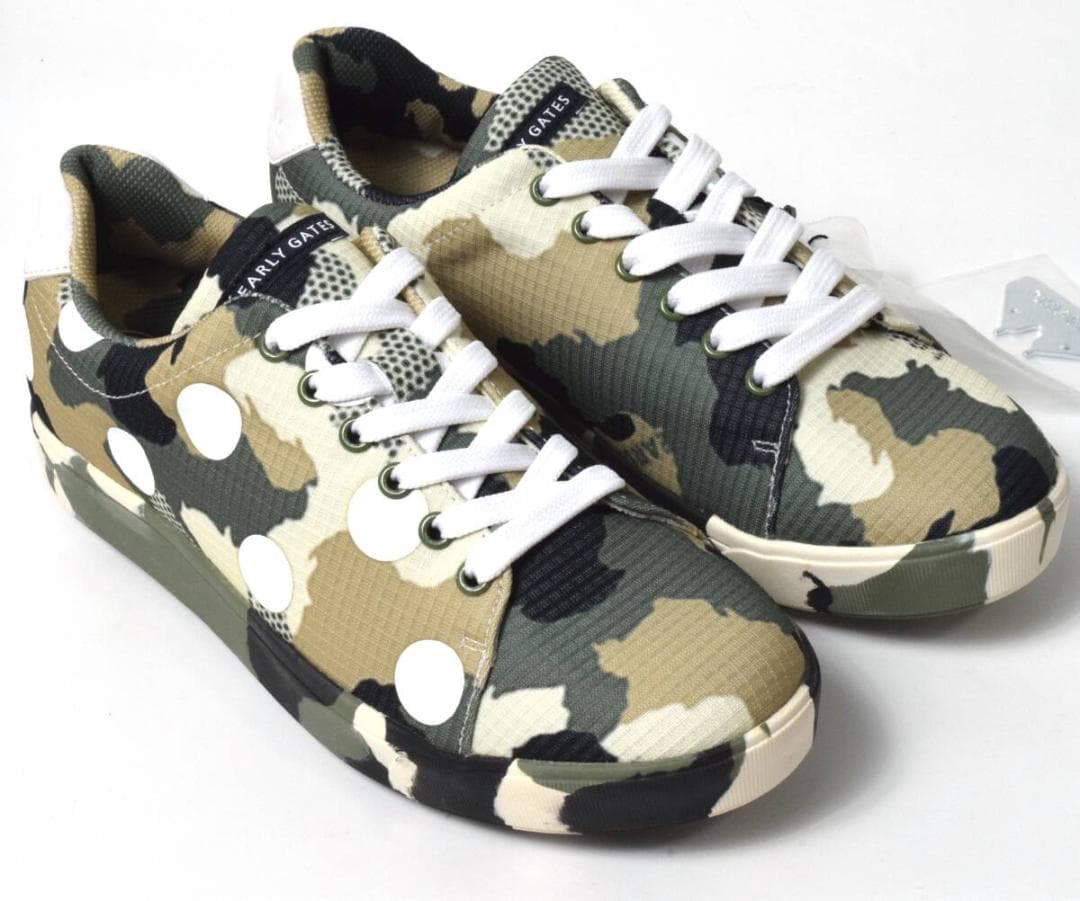 未使用3.5万 パーリーゲイツ ゴルフシューズ 23 迷彩 ドット カモフラ