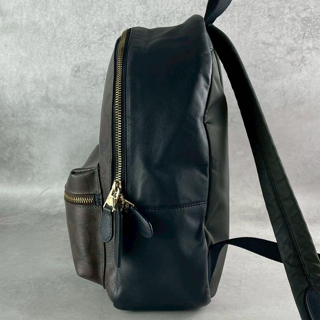 美品✨コーチ　ミディアム　チャーリー　バックパック　シグネチャー　PVC×レザー