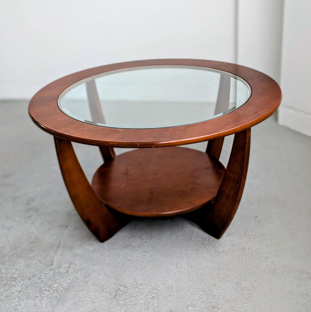 【梱包・発送たのメル便利用】 円形ガラス天板 センターテーブル コーヒーテーブル