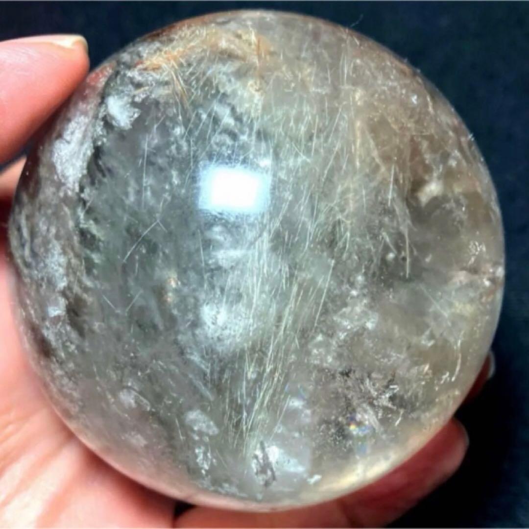 超大玉　68mm ゴールドルチルファントムクォーツ　金針水晶　パワーストーン