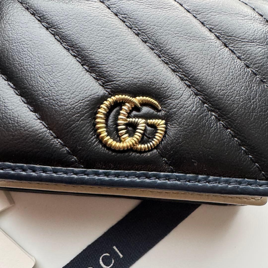 【美品】 241 GUCCI グッチ マーモント 2つ折り 財布 コンパクト