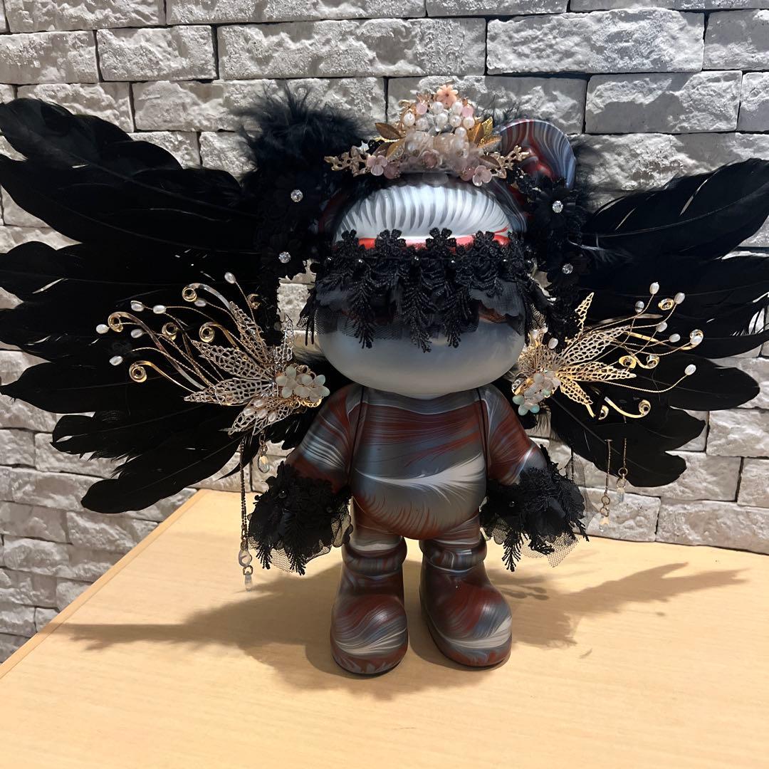 流体アート　ベアアート　ゴスロリ　悪魔　くま　BIGフィギュア　羽根
