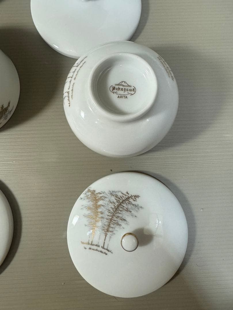 2301 深川製磁　茶器セット　急須2客　湯呑蓋付13客