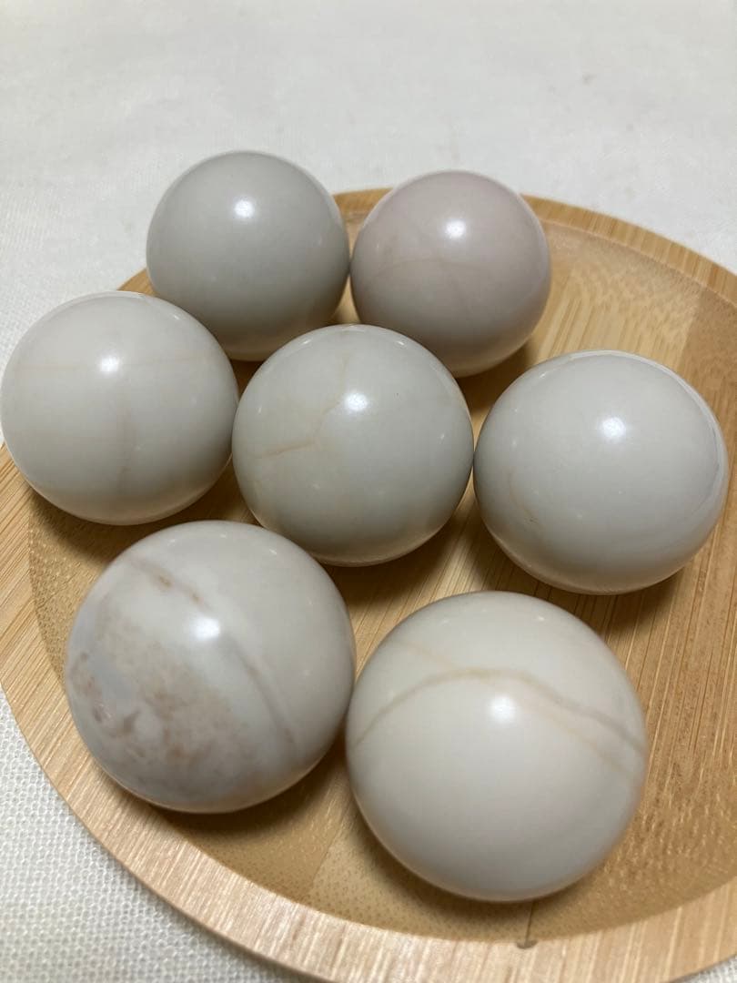 開運　龍宮舎利石　七星陣　30mm7個　ガラス台座セット