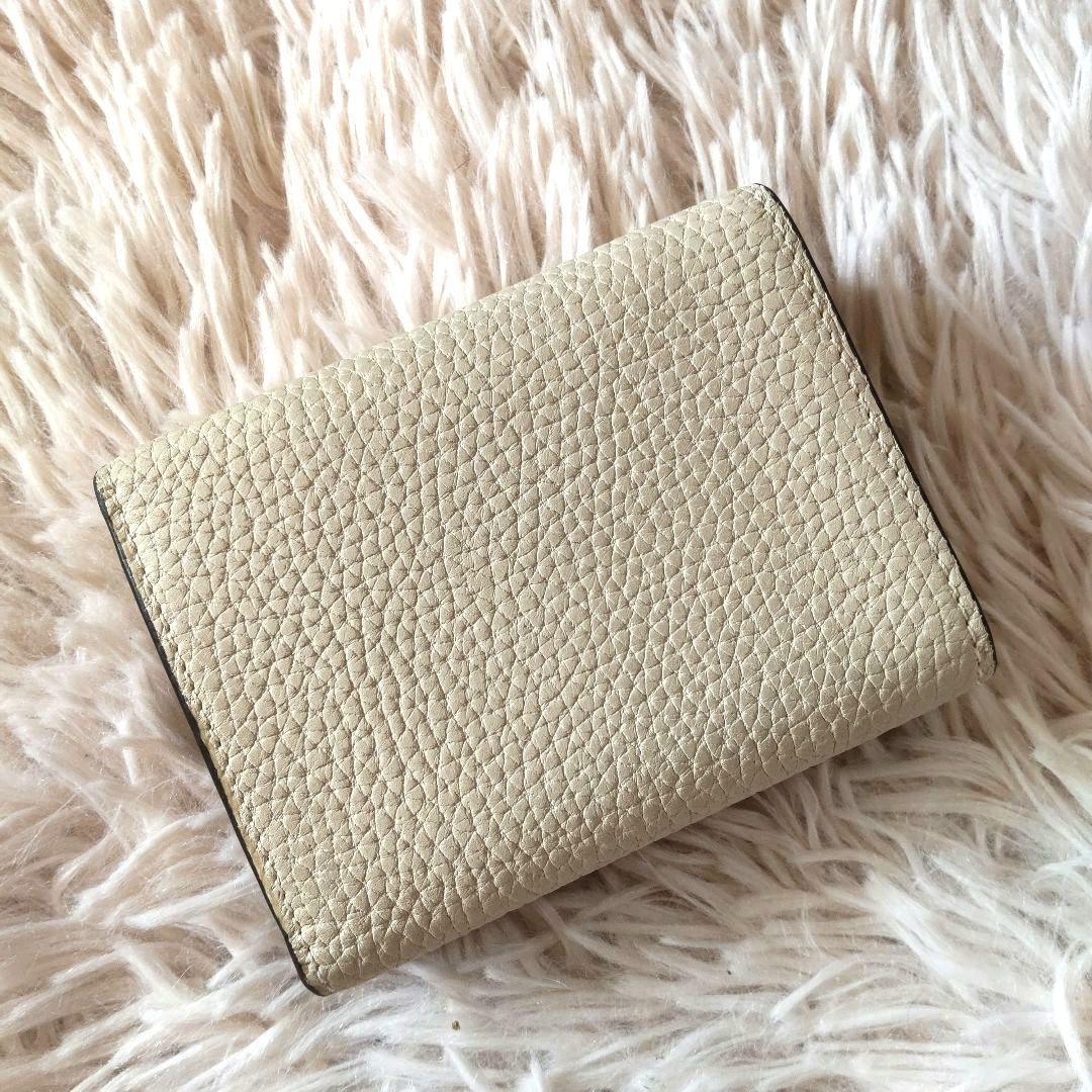 新品同様✨ボナベンチュラ 三つ折り財布 オフホワイト バイカラー