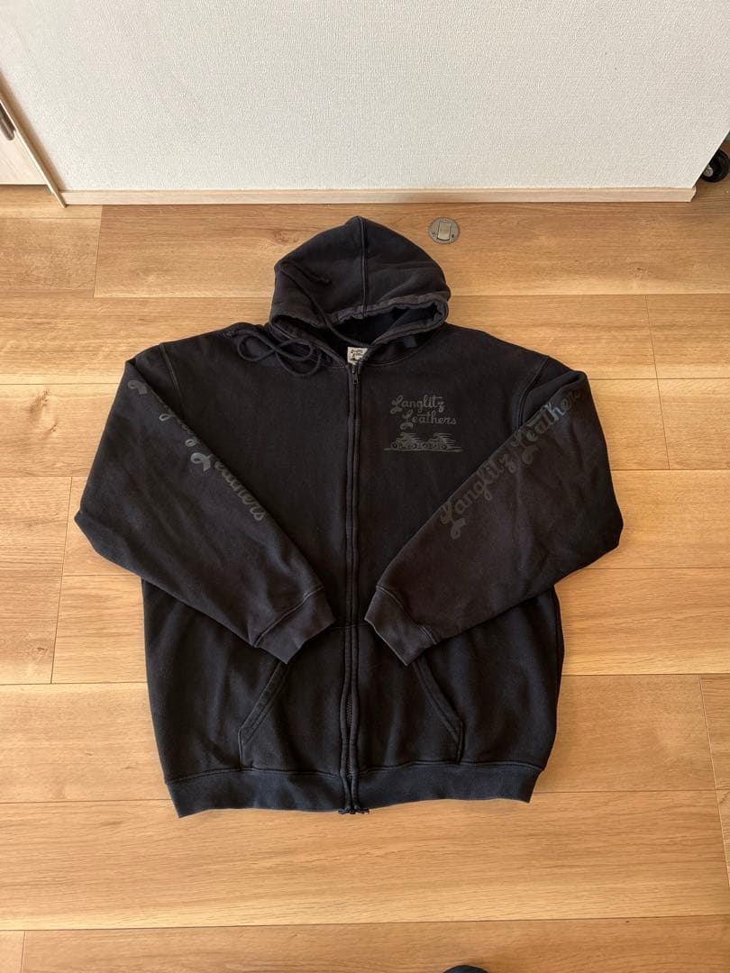 ラングリッツレザー パーカー　ブラックLangliz leathers