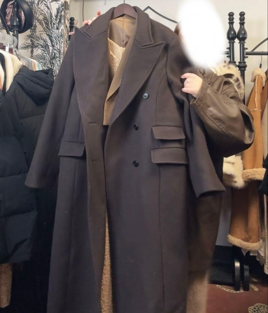 ジャケット・アウター ILEAN Double-Breasted Maxi Wool Coat