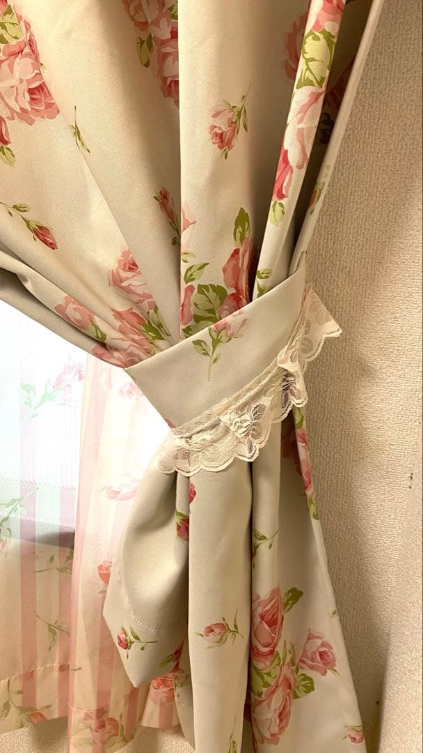 定価24,800円！ヨーロピアンアンティーク姫系カーテン！ドレッシータイプ