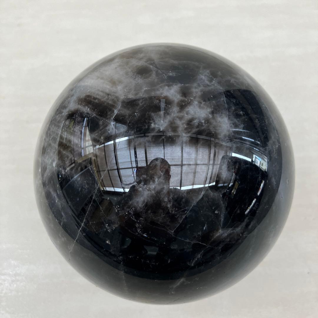モリオン丸玉　黒水晶　パワーストーン　鑑賞石　自然石　天然石　原石