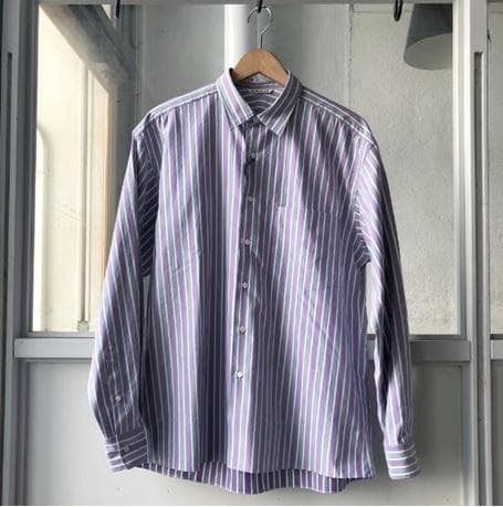 トップス AURALEE WASHED FINX TWILL STRIPE SHIRTS