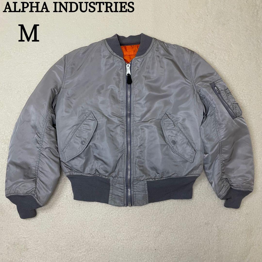 ALPHA アルファ MA-1 フライトジャケット USA M 90s グレー