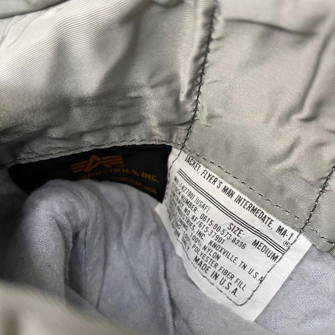 ALPHA アルファ MA-1 フライトジャケット USA M 90s グレー