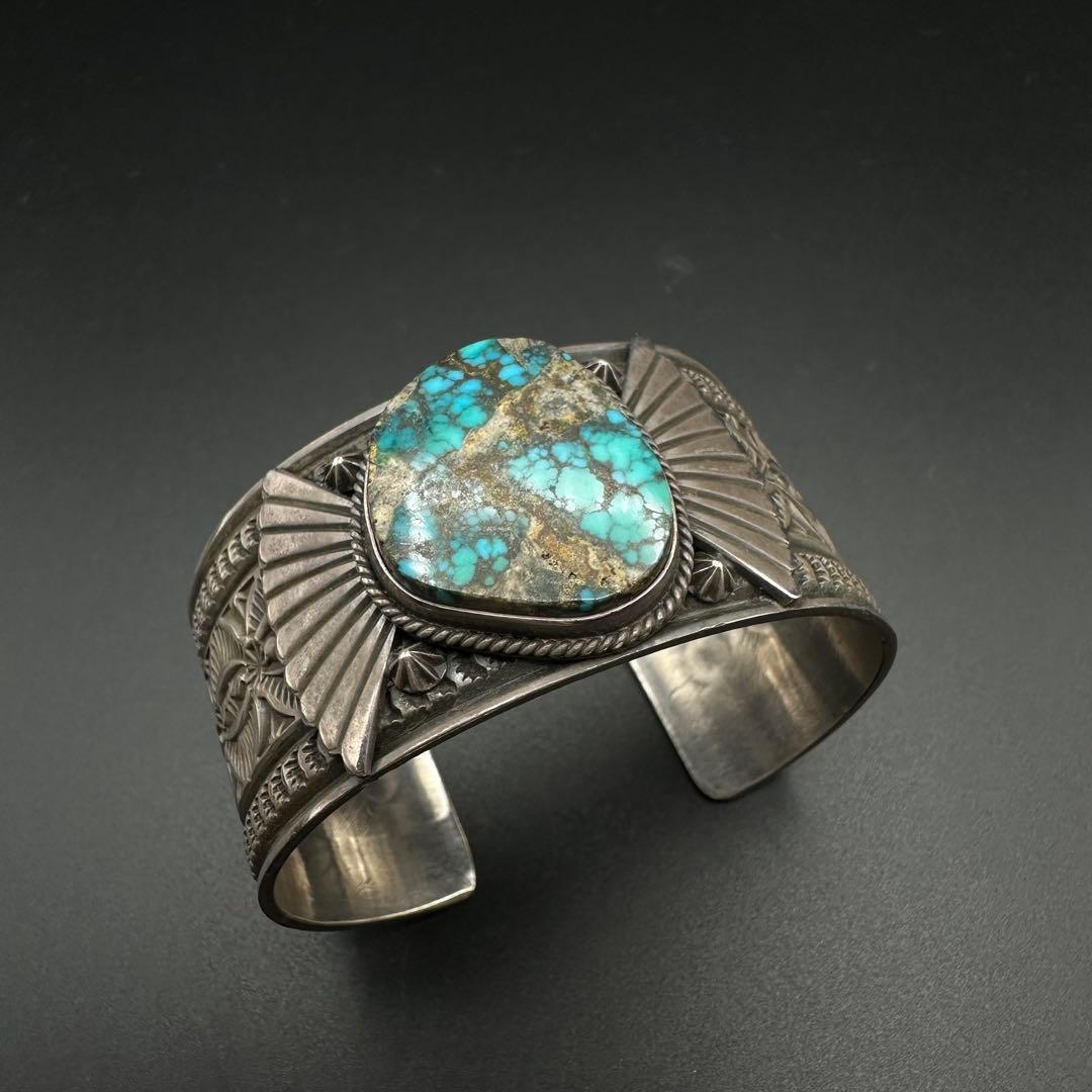 NAVAJO サンシャインリーブス スタンプワーク　ターコイズ　バングル