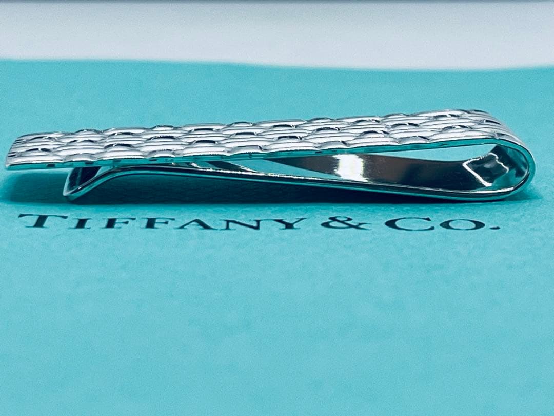 h891 希少　美品　ティファニー　メーカーズ　クロコ　マネークリップ　925