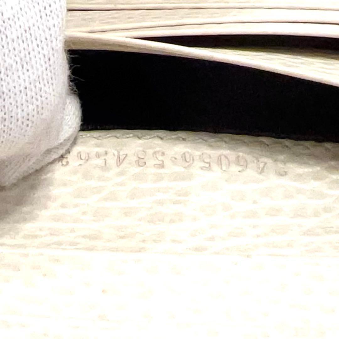 グッチ 折り財布 GGキャンバス GG柄 ラウンドファスナー コンパクト 白