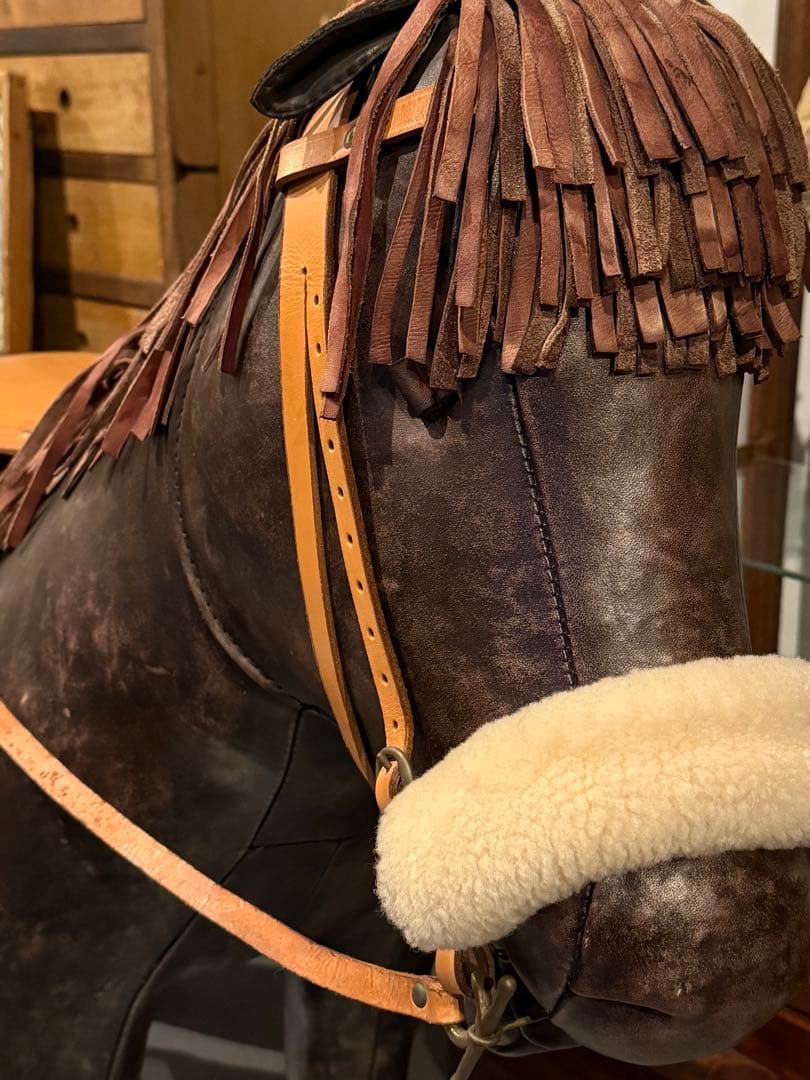 OMERSA HORSE レザー アニマル 馬 フットスツール オブジェ