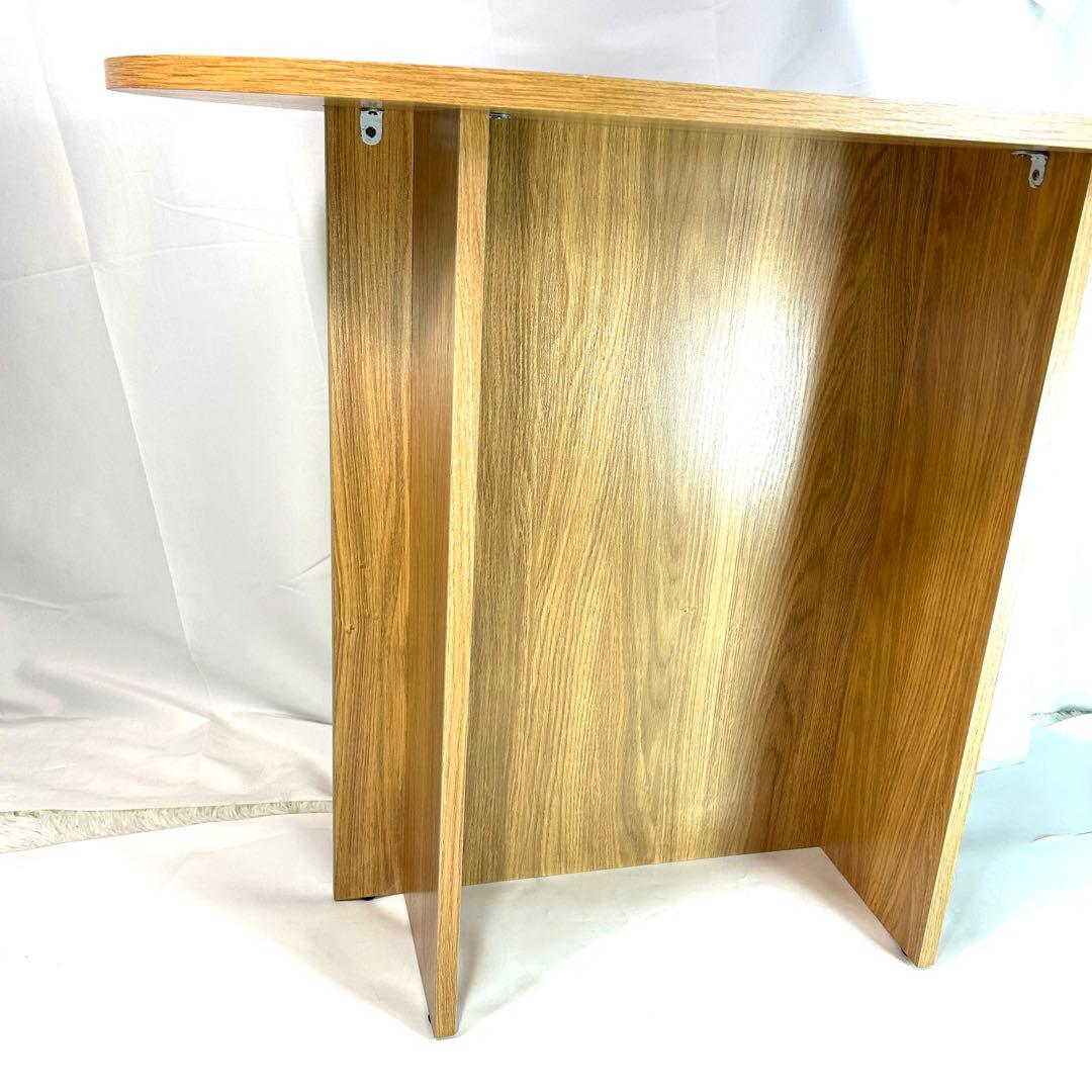 woodray 韓国 モダンテーブル 半楕円型 カフェテーブル 木製テーブル