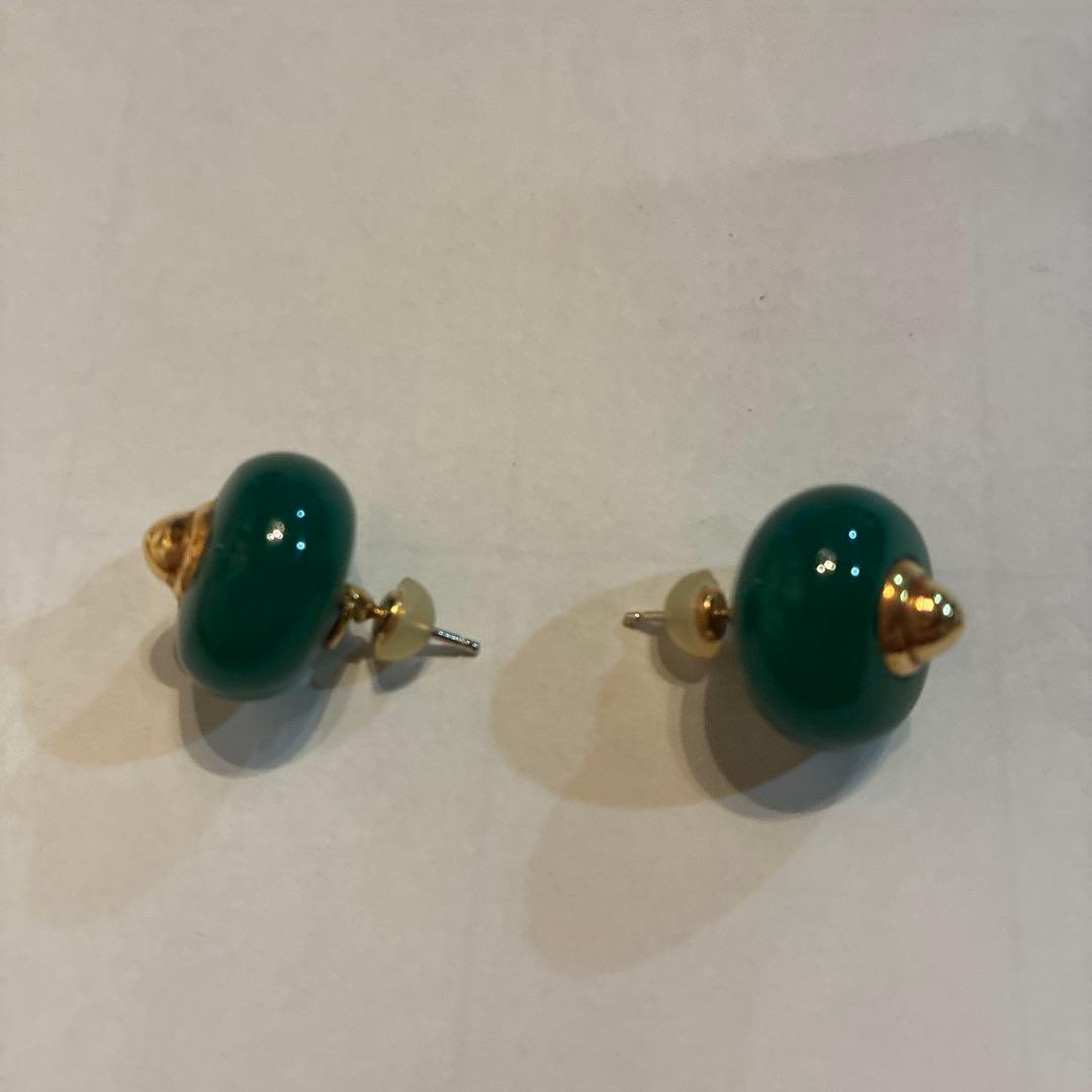 ANTONINI グリーンジェイド(翡翠)xゴールドピアス