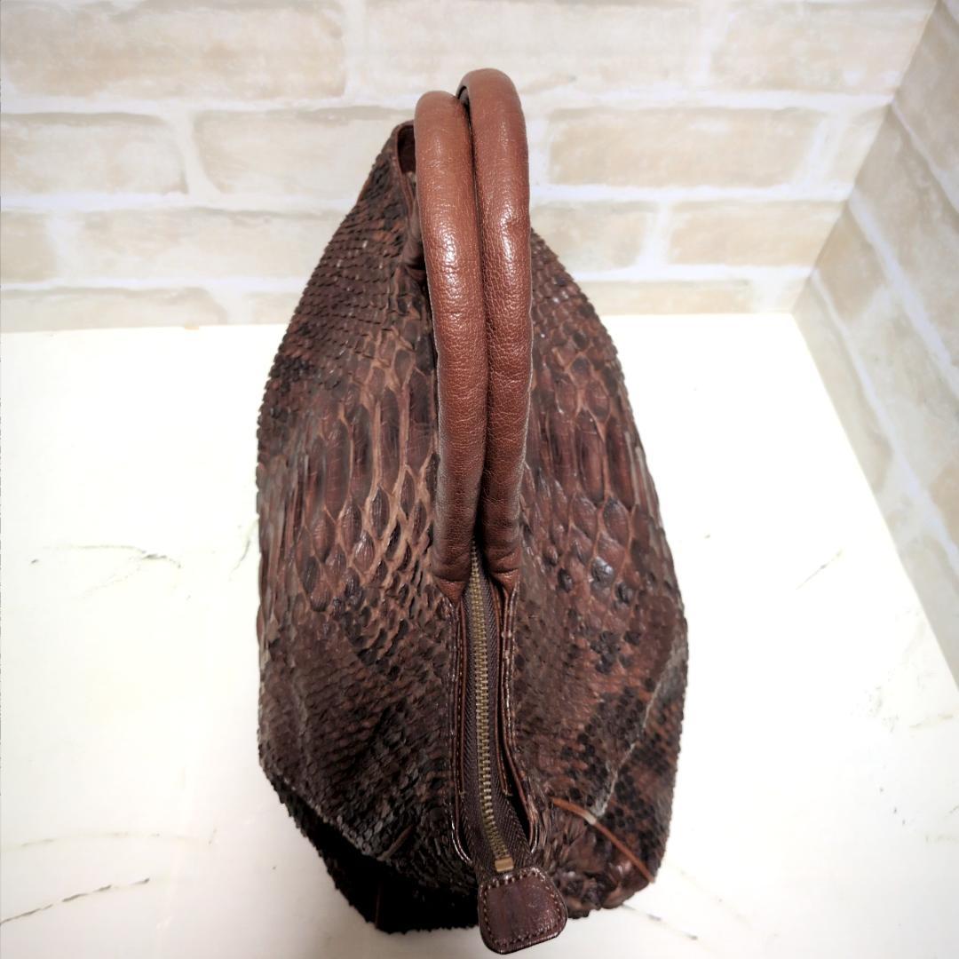 ★IBIZA【イビサ】パイソン トートバッグ ダークブラウン 良品 レア