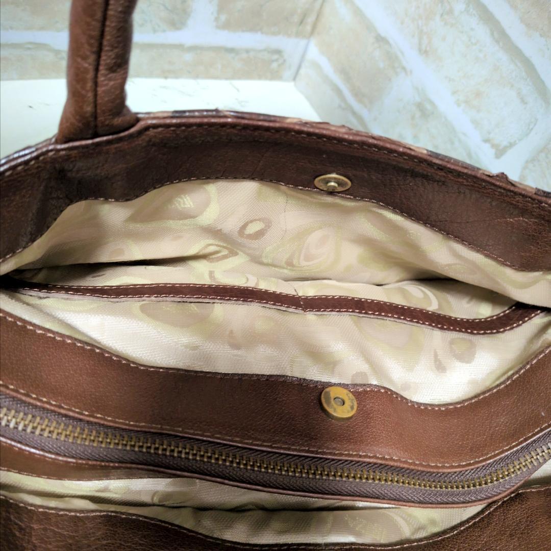 ★IBIZA【イビサ】パイソン トートバッグ ダークブラウン 良品 レア