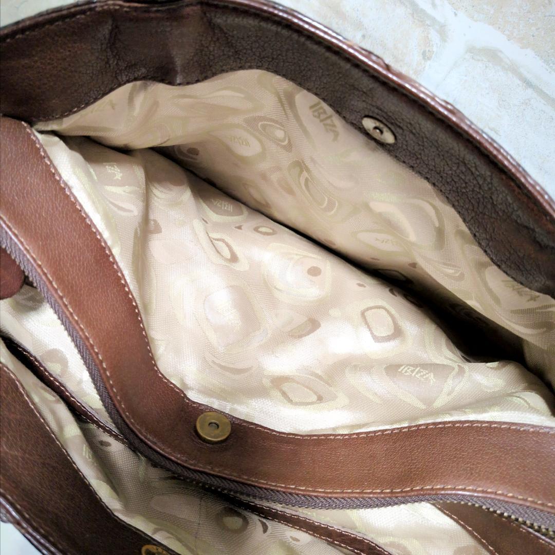 ★IBIZA【イビサ】パイソン トートバッグ ダークブラウン 良品 レア