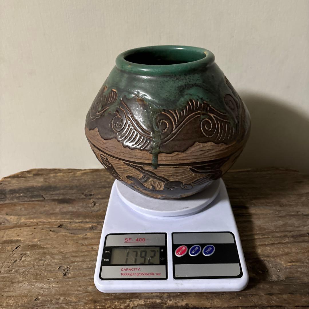 琉球古典焼　壺　古民芸.やちむん.壺屋焼.古道具.骨董品.アンティーク　検:李朝