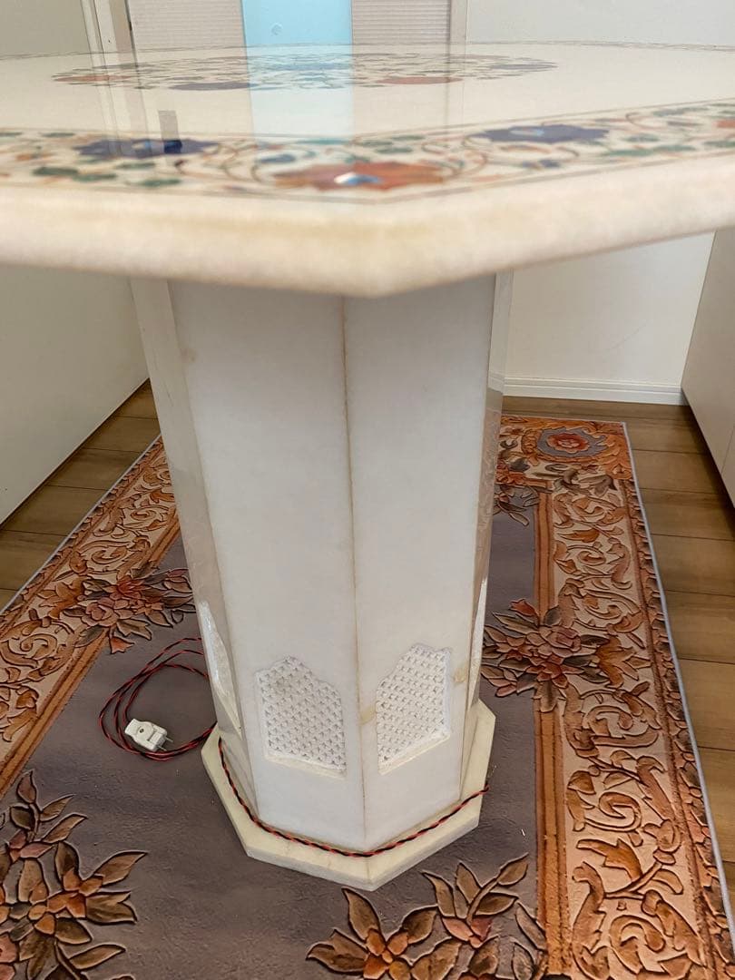 希少レアインド　タージマハール・アグラ地方　直輸入　大理石テーブル　送料込　特価