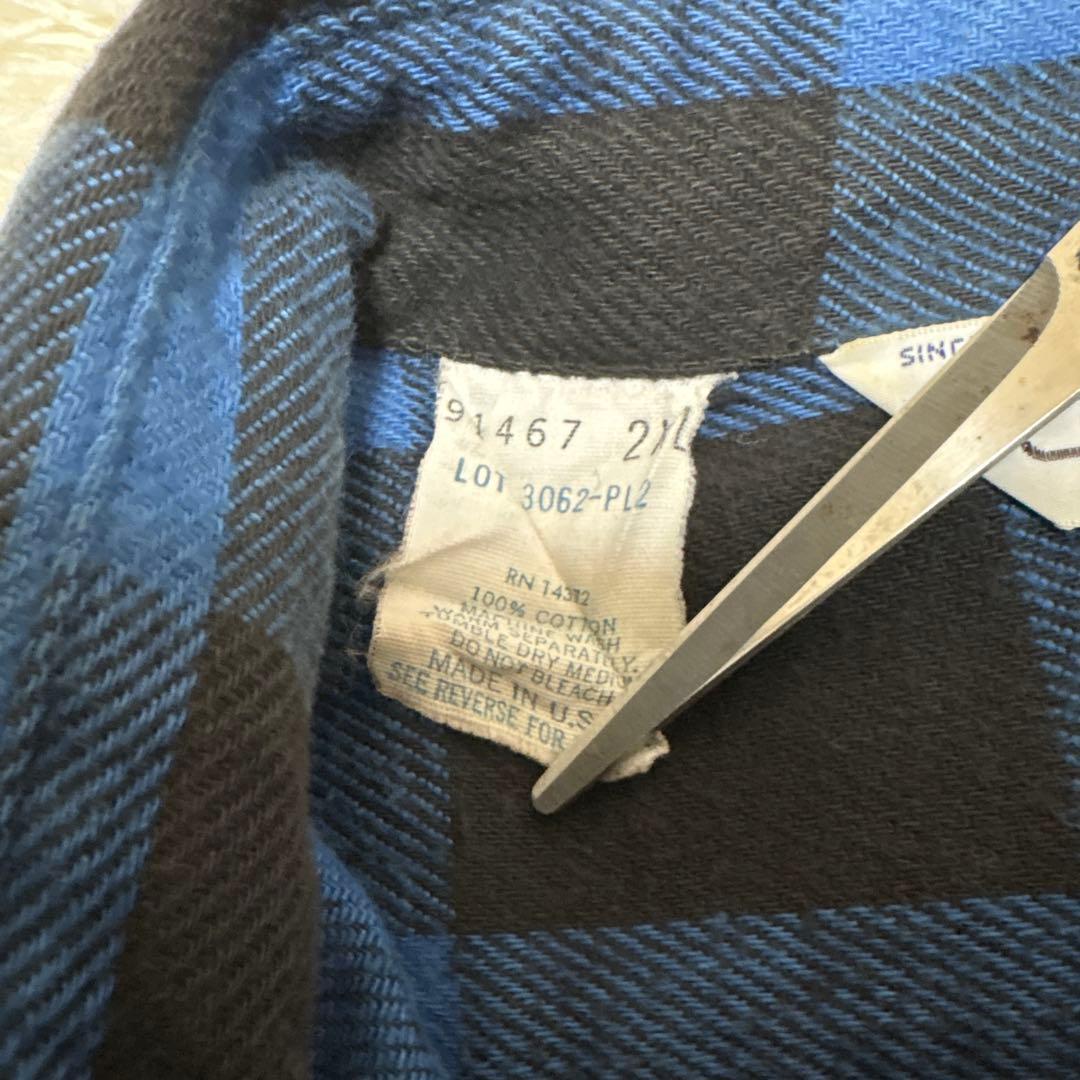 ク*ク様 FIVE BROTHER 70~80年代 三角タグ ネルシャツ USA