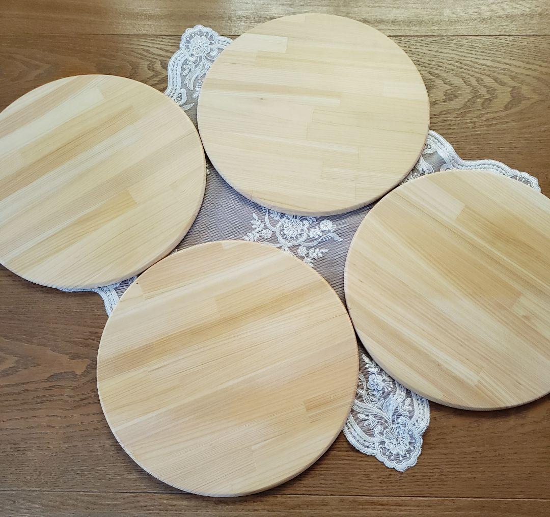 木製 丸型 ランチョンマット 4枚セット 新品
